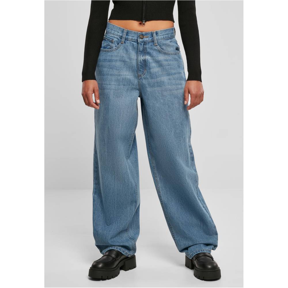 Urban Classics - High Waist 90´S Wide Leg Denim Weite Hose - Blau